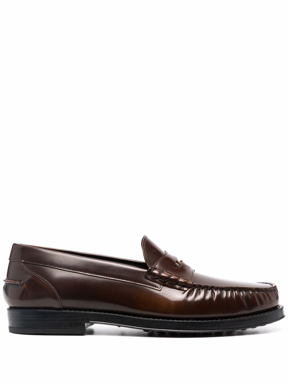 glossy leather loafers - 1