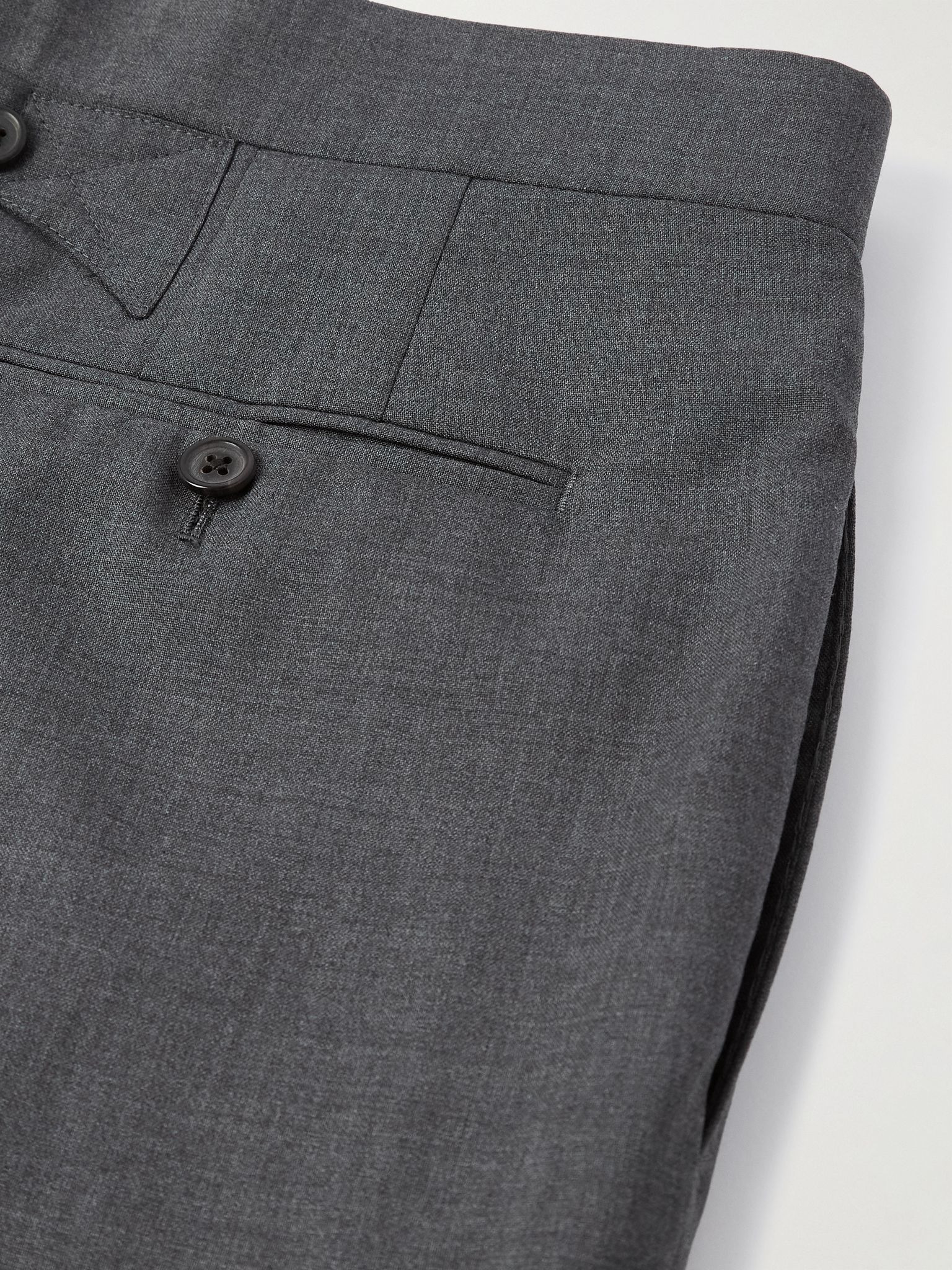 Slim-Fit Straight-Leg Pleated Wool Trousers Dark gray - 5