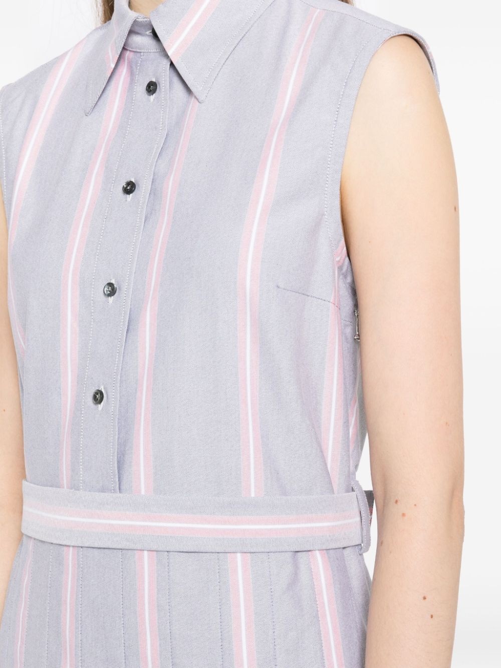 striped belted dress - 5