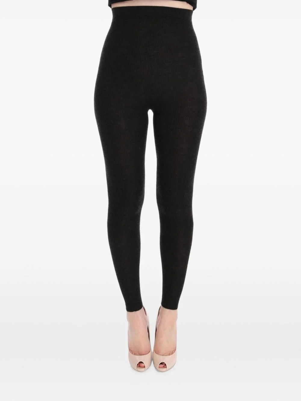 ribbed-knit leggings - 1