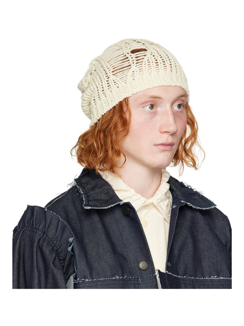 AIREI Off-White Embroidered Beanie outlook
