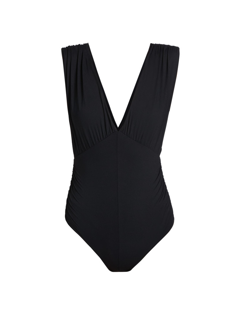 Women's Montery V-Neck One-Piece Swimsuit - Black 1