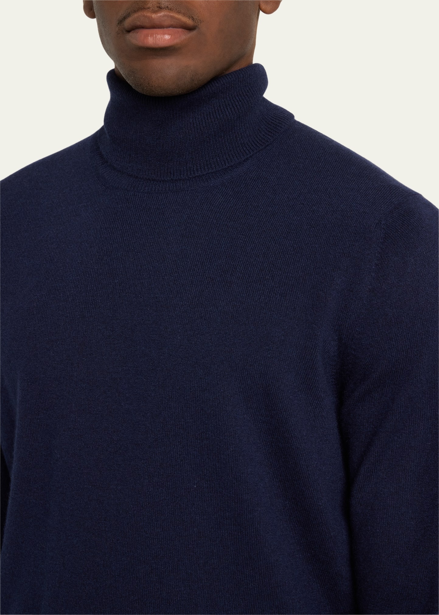 Men's Solid Cashmere Turtleneck - 5
