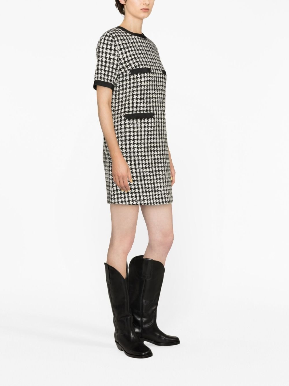 houndstooth bouclé minidress - 3