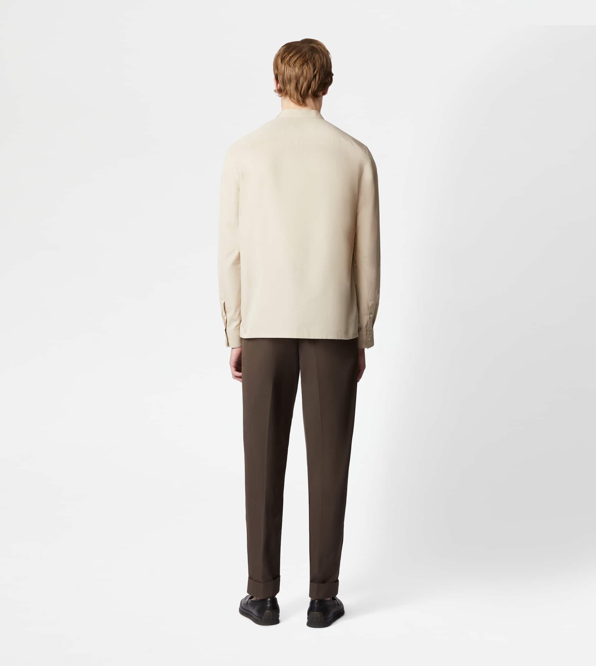 SHIRT IN COTTON - BEIGE - 3