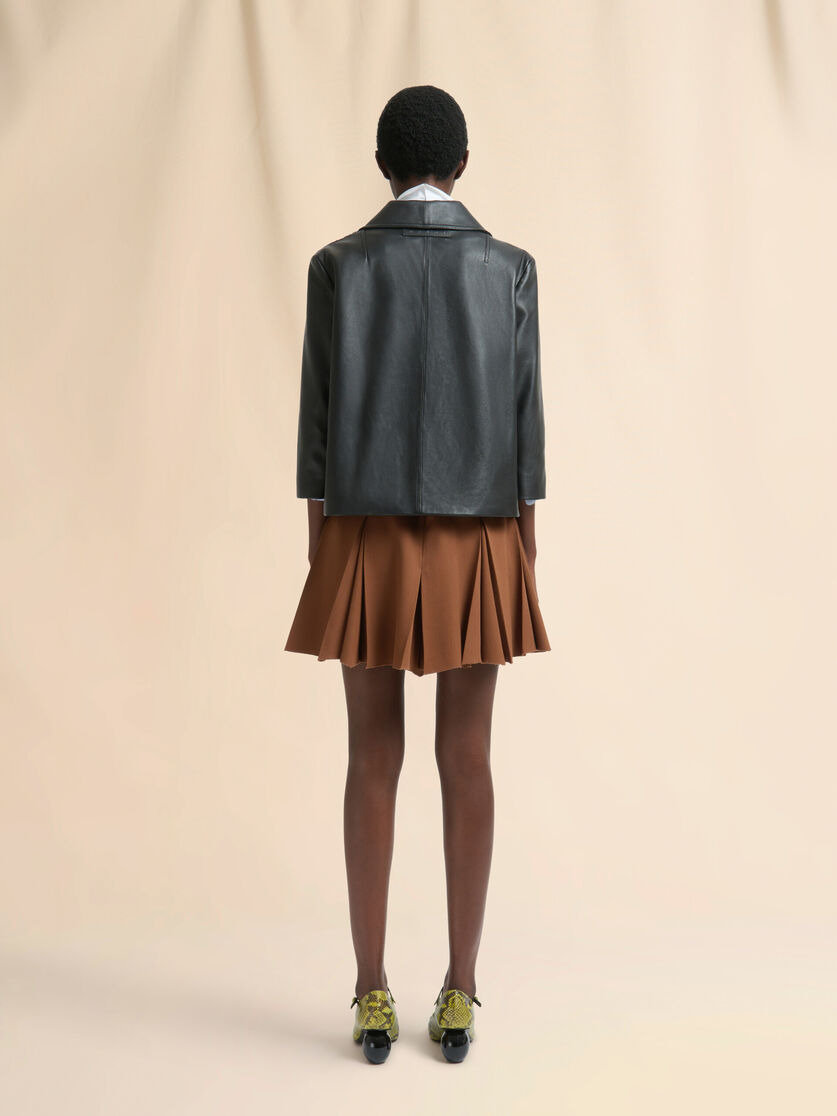 BLACK LEATHER AND PONY HAIR JACKET - 3