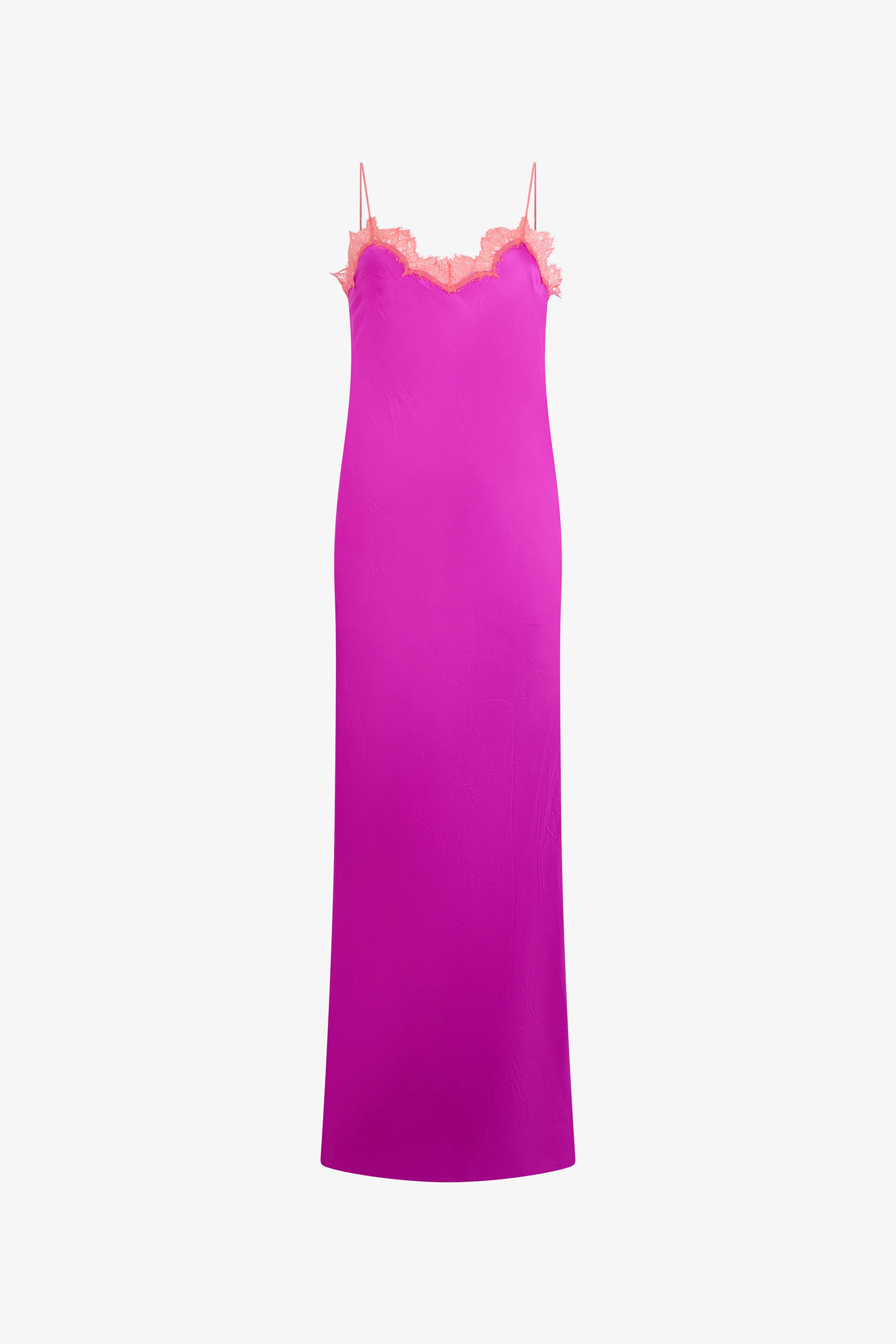 Fuchsia Silk Maxi Slip Dress - 1