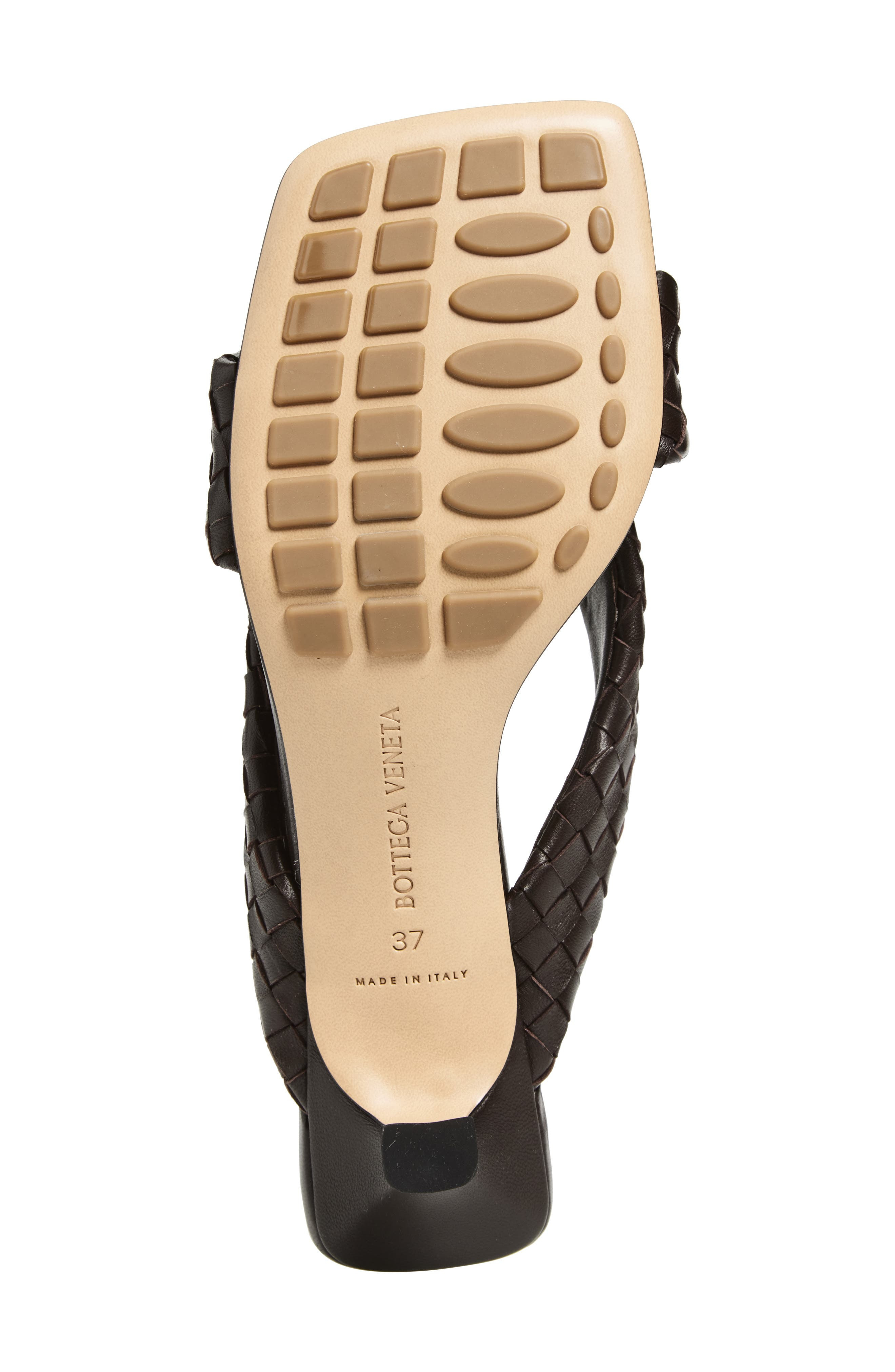 Bottega Veneta Riva Square Toe Kitten Heel Intrecciato Sandal in Fondant at Nordstrom - 6