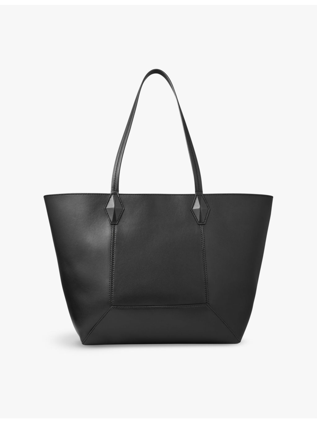 Diamond logo-embossed medium leather tote bag - 3