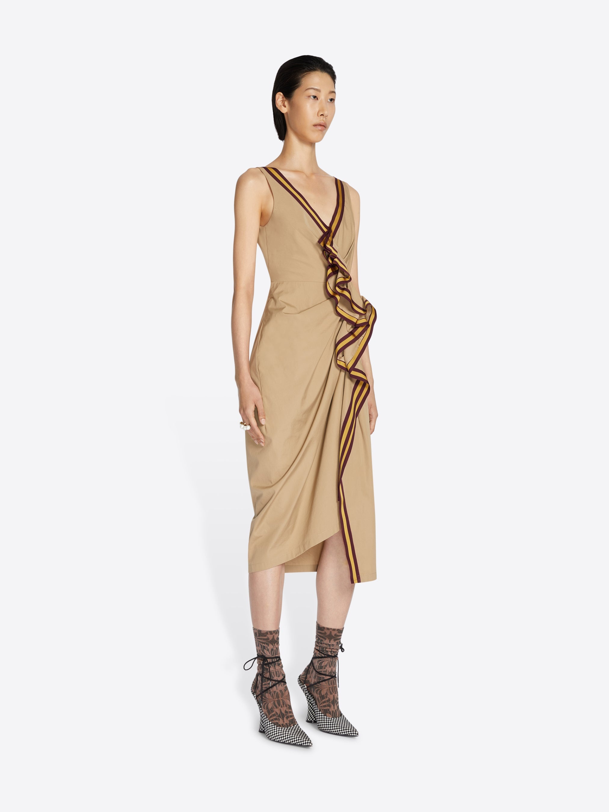 DRAPED COTTON DRESS - 3