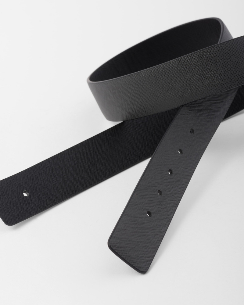 Reversible Saffiano leather belt strap 2