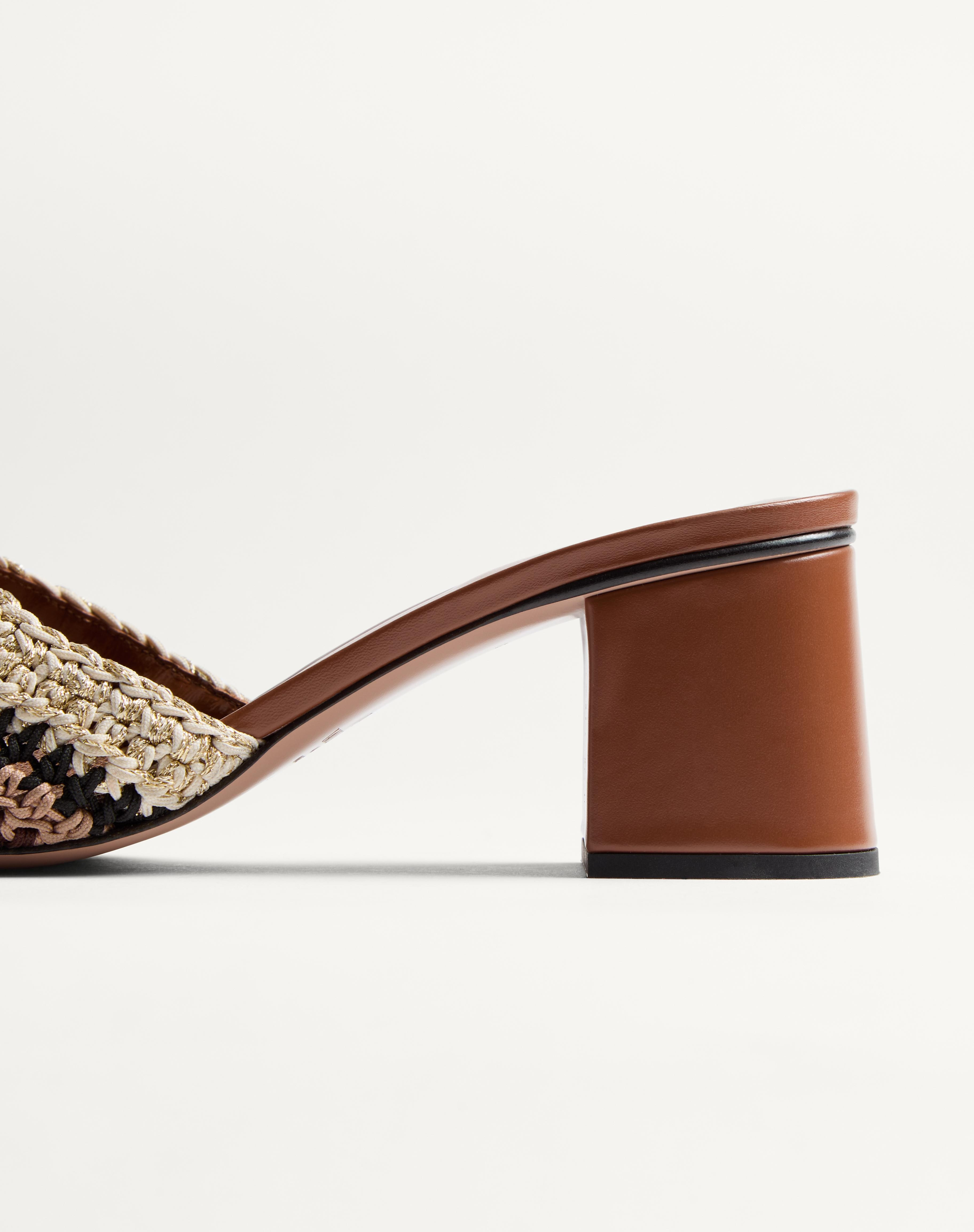 VLOGO SIGNATURE SLIDE SANDAL WITH CROCHET EMBROIDERY 60MM - 7