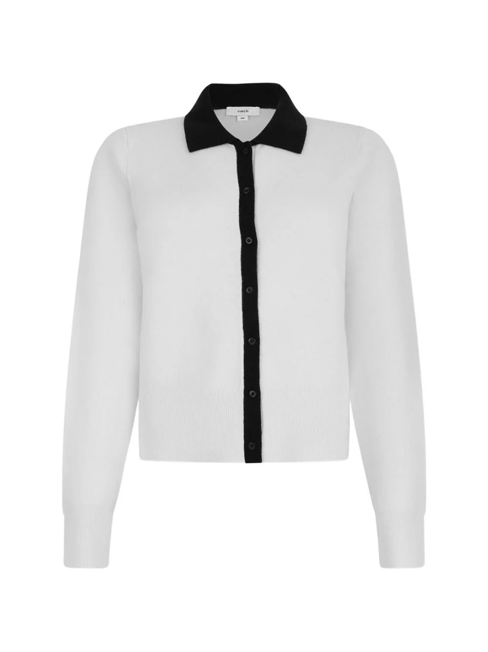 button-down collared cardigan - 1