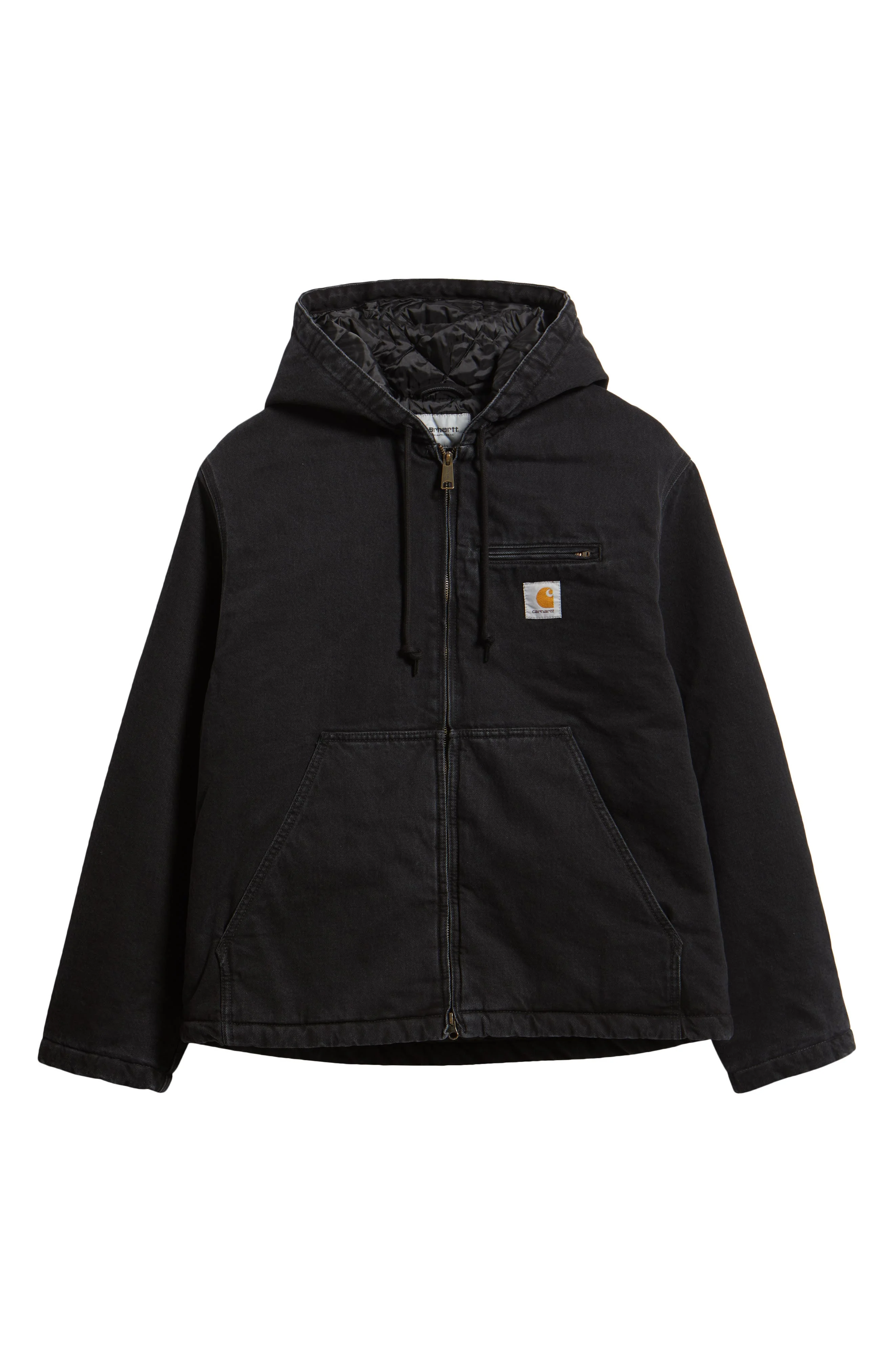 Carhartt Work In Progress Cleveland Hooded Jacket in Black (Stone Washed) at Nordstrom - 1
