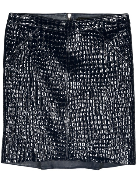 Miniskirt with crocodile effect - 1