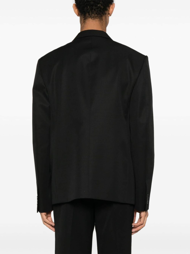 logo-embroidered wool blazer 4