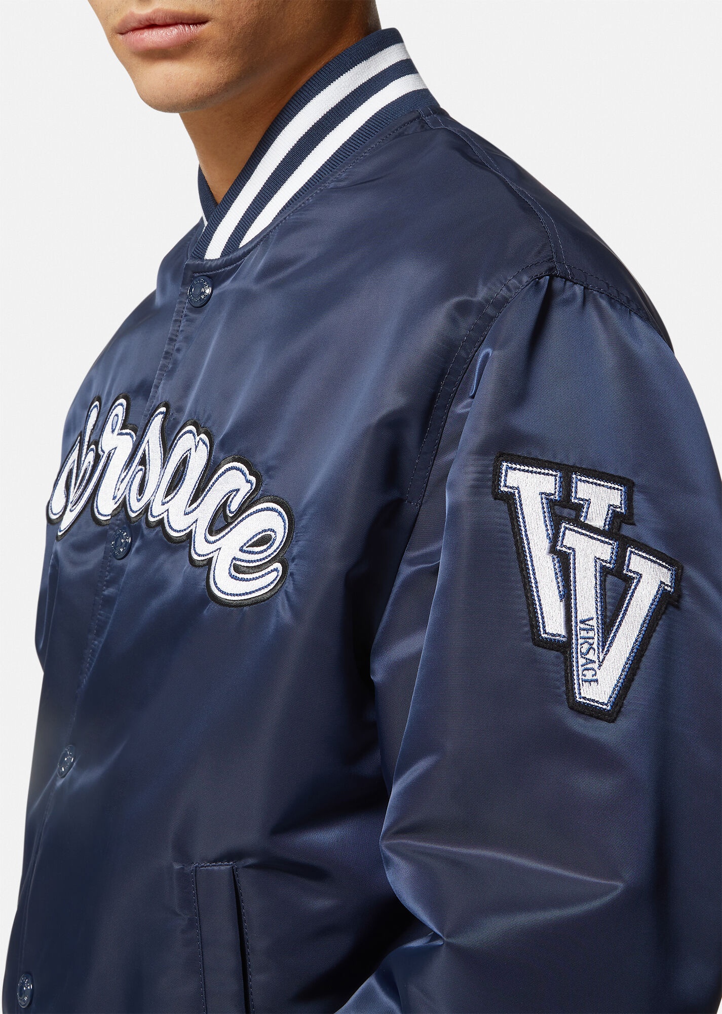 Varsity Nylon Bomber Jacket - 5