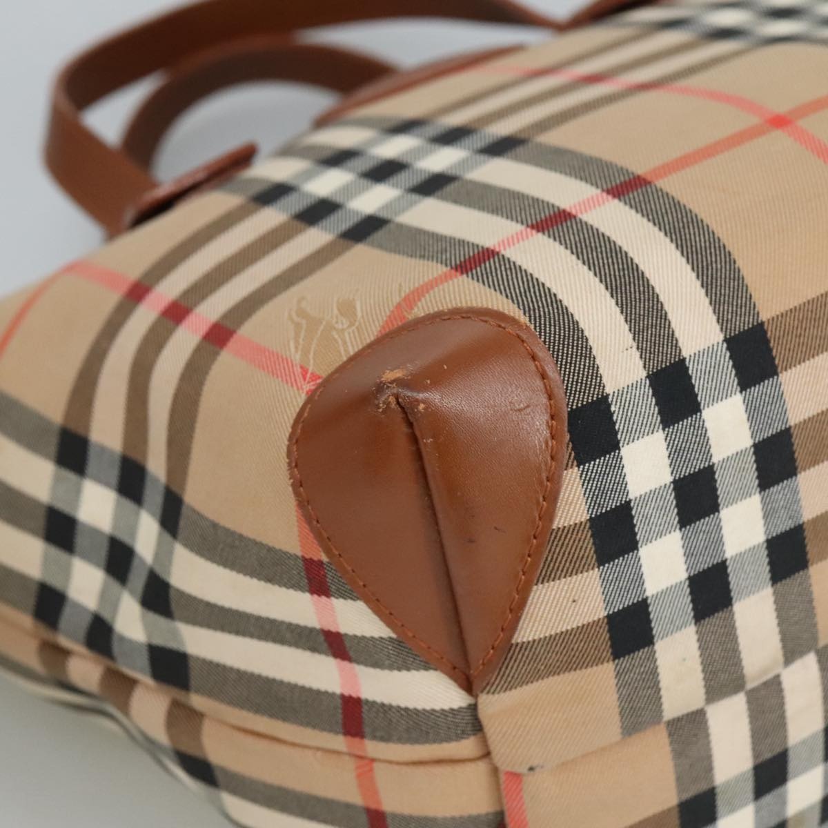 Burberry Nova Check Hand Bag Canvas Beige - 15