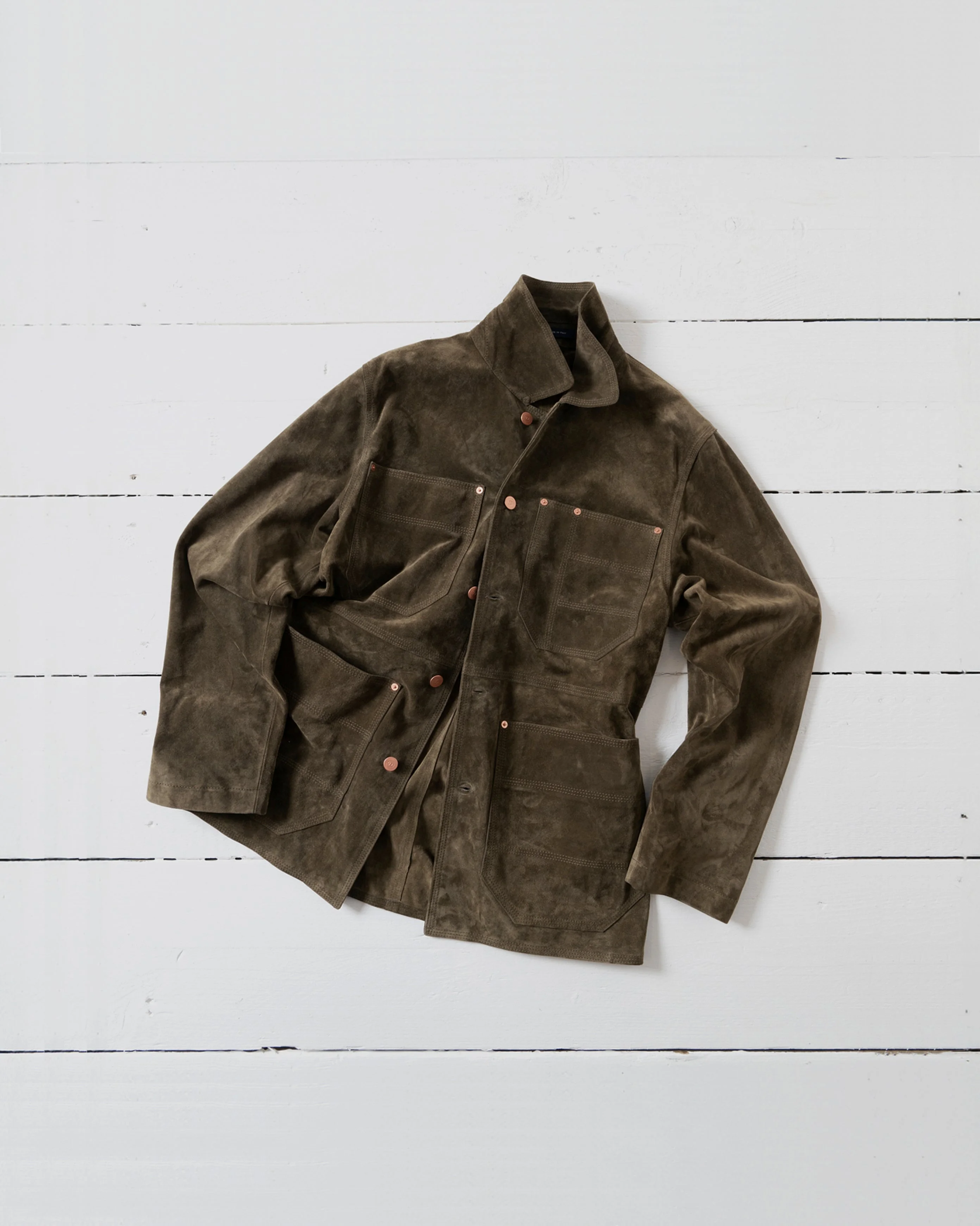 Olive Suede Welder Jacket - 1