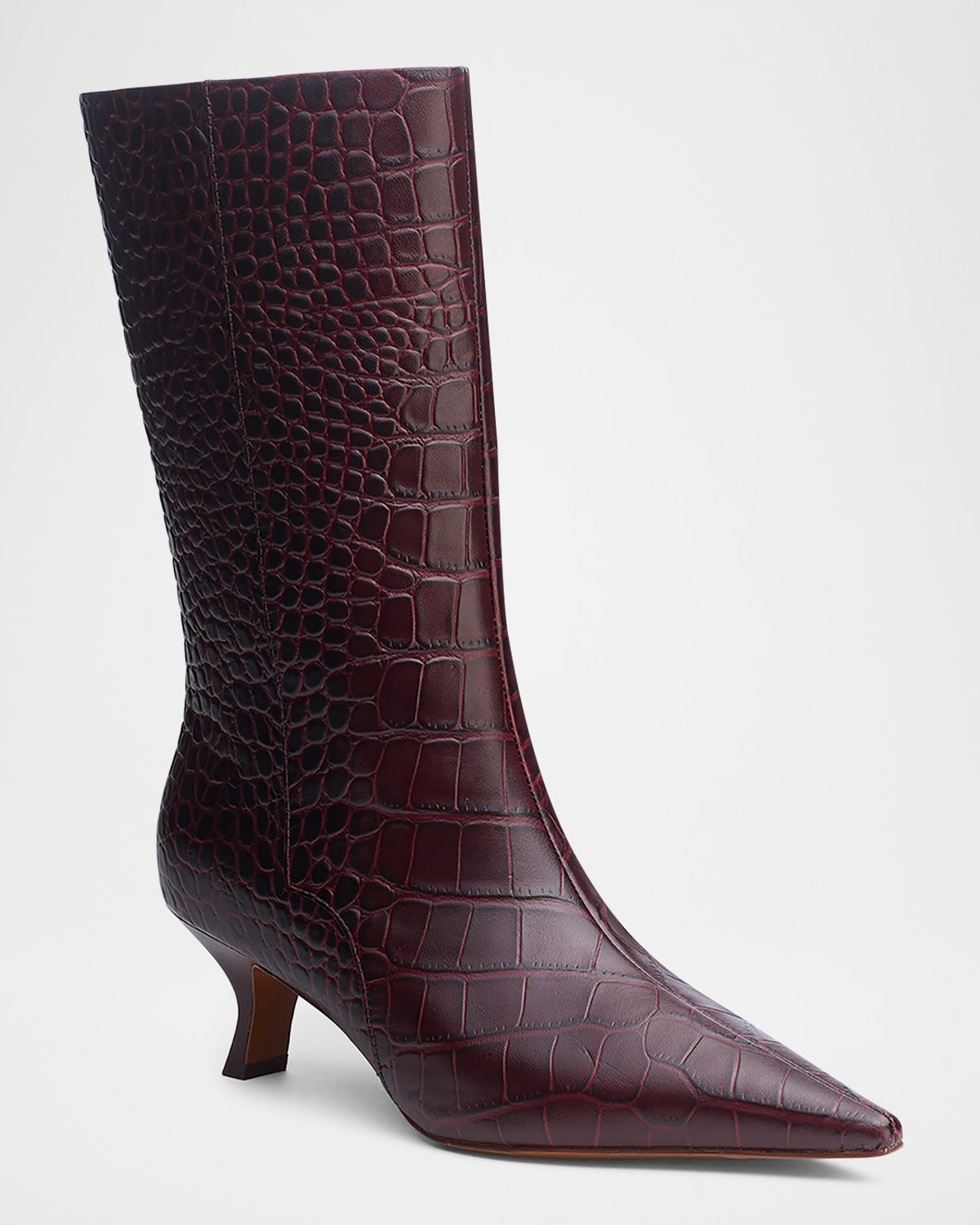 Mott Croc-Embossed Leather Boots - 3