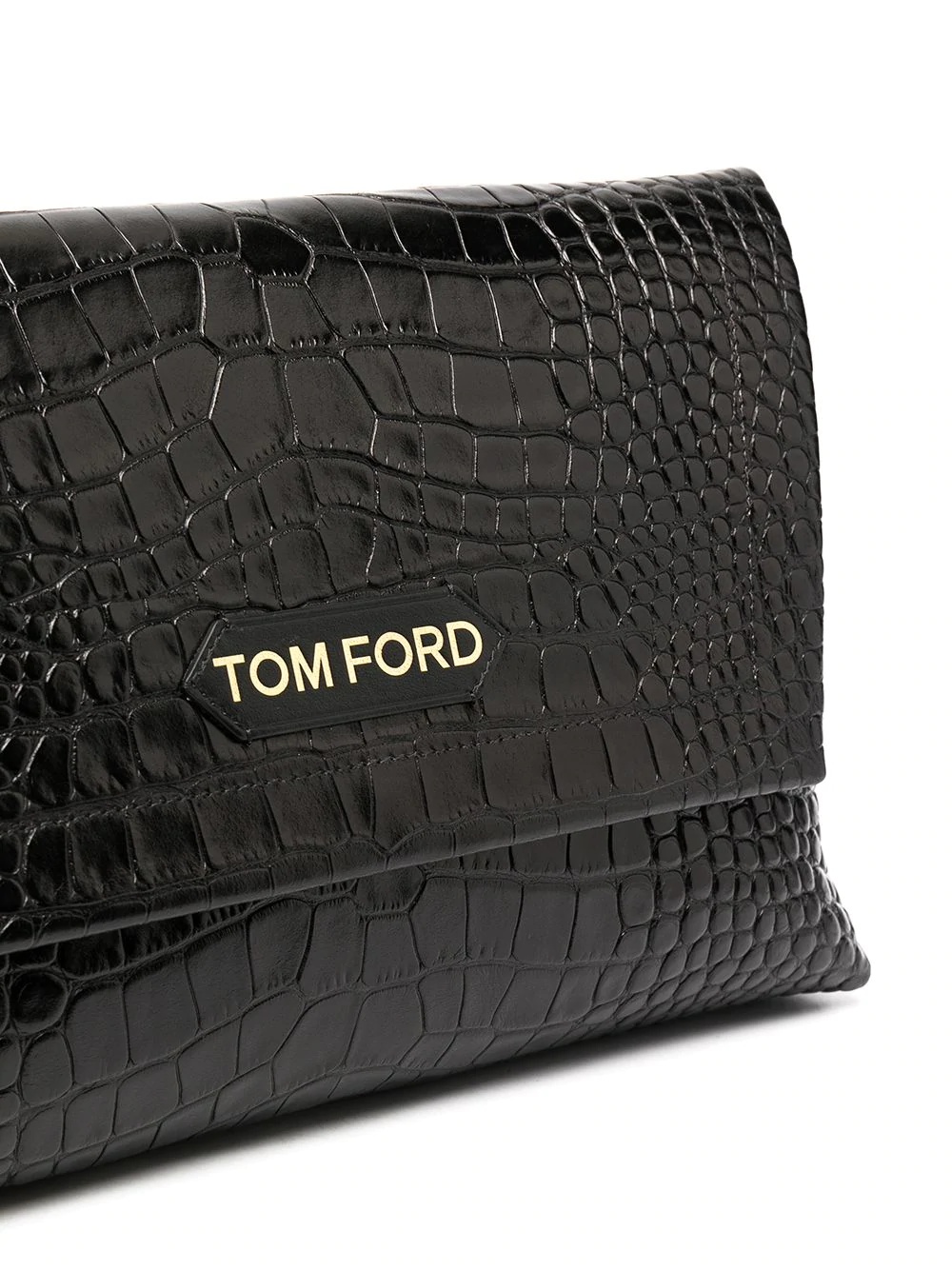 croc-embossed clutch - 4