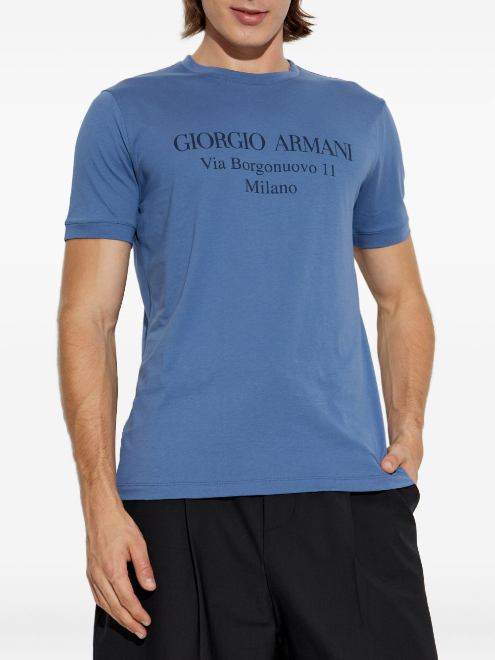 logo-print cotton T-shirt - 3