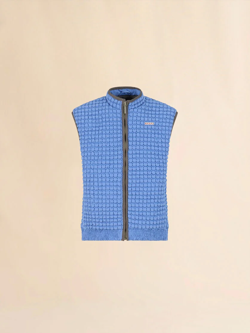 BLUE NYLON VEST WITH PUCKERING - 1
