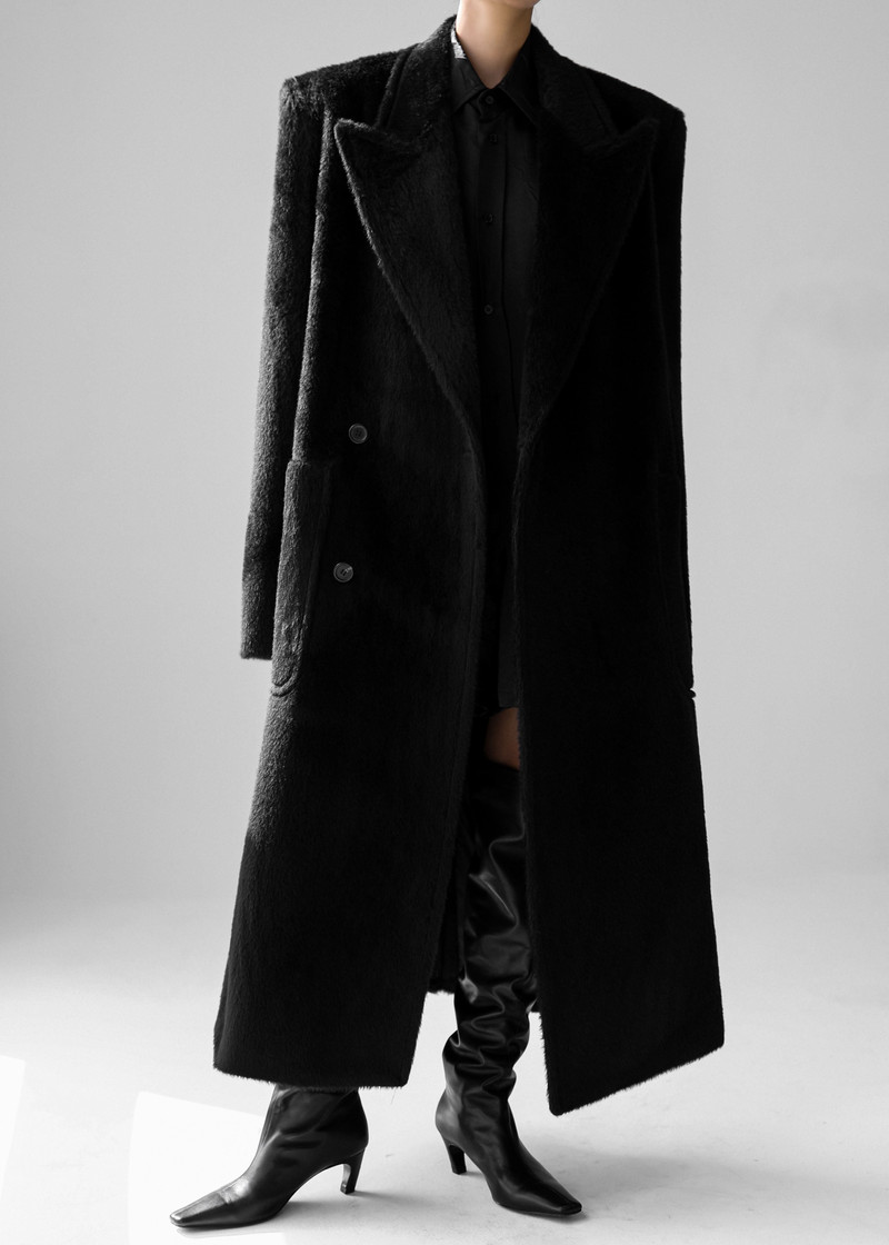 Jaylene Oversized Wool Coat - Black 6