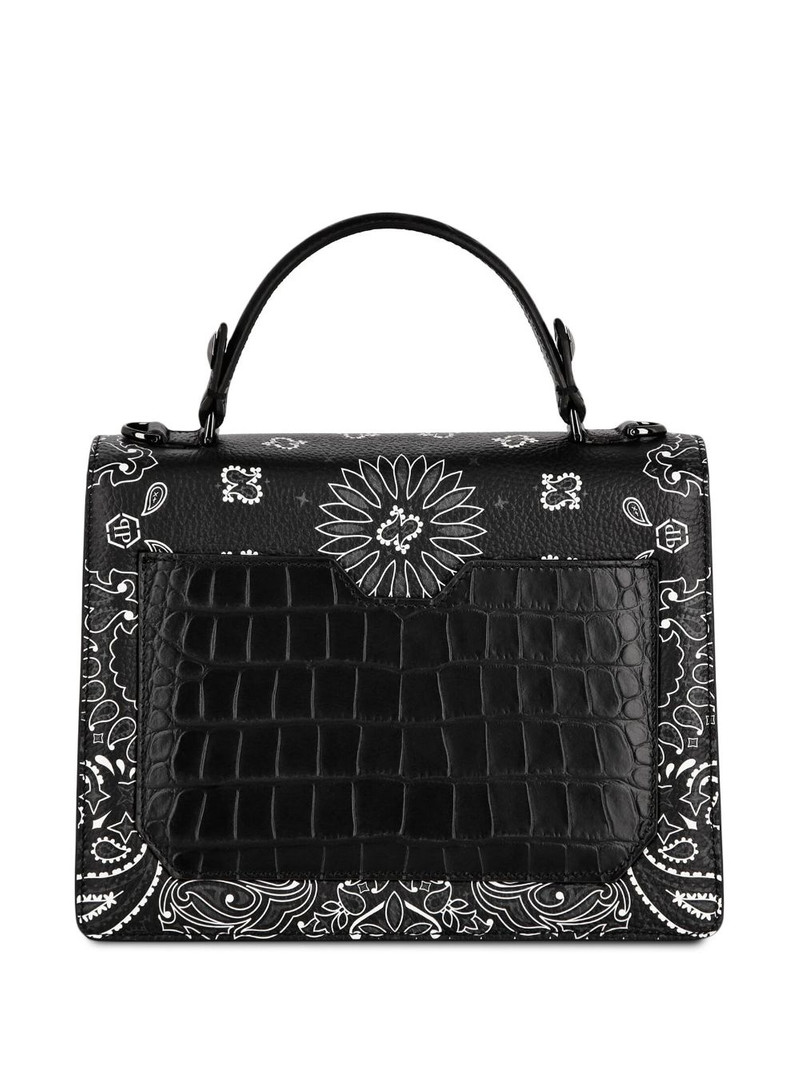medium Superheroin paisley leather bag 3