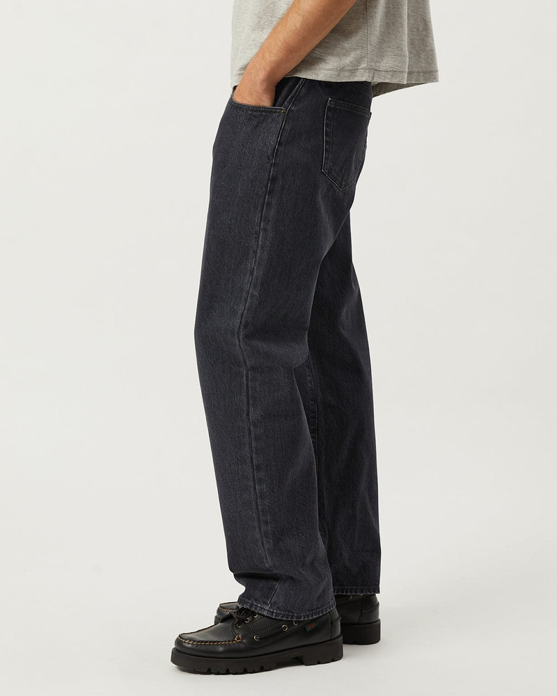 SELVEDGE 5 POCKET JEAN - WASHED BLACK 3