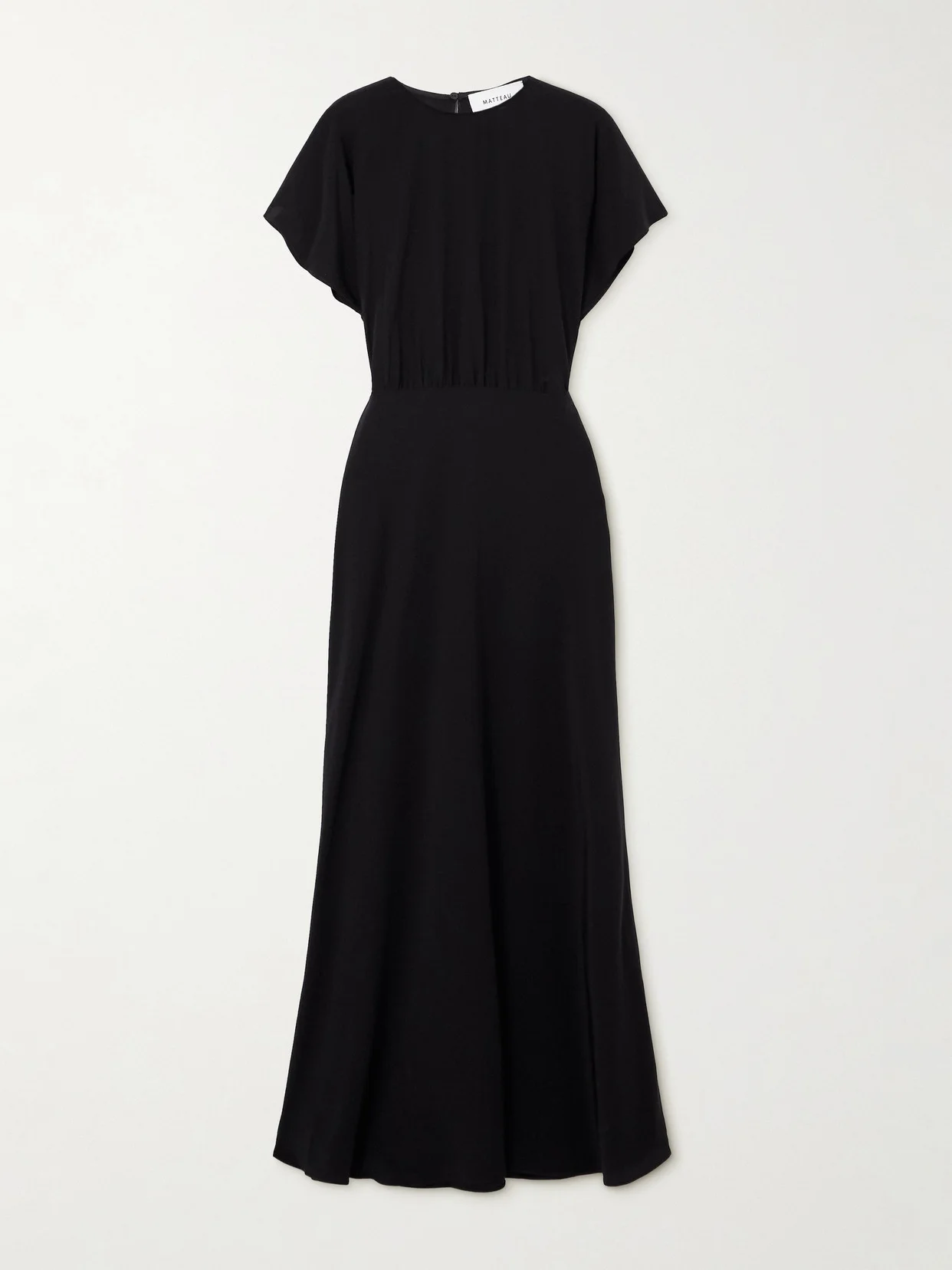 Gathered Silk Crepe De Chine Maxi Dress - 1
