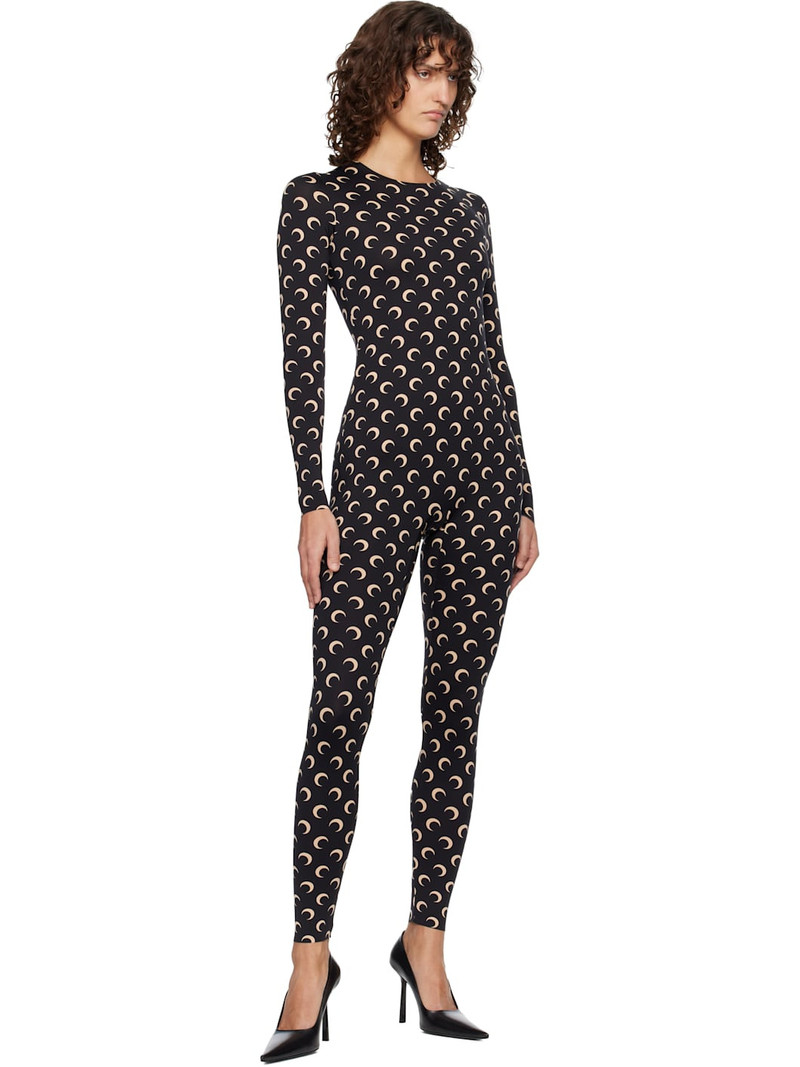Marine Serre Black Recycled Jersey Moon Jumpsuit outlook