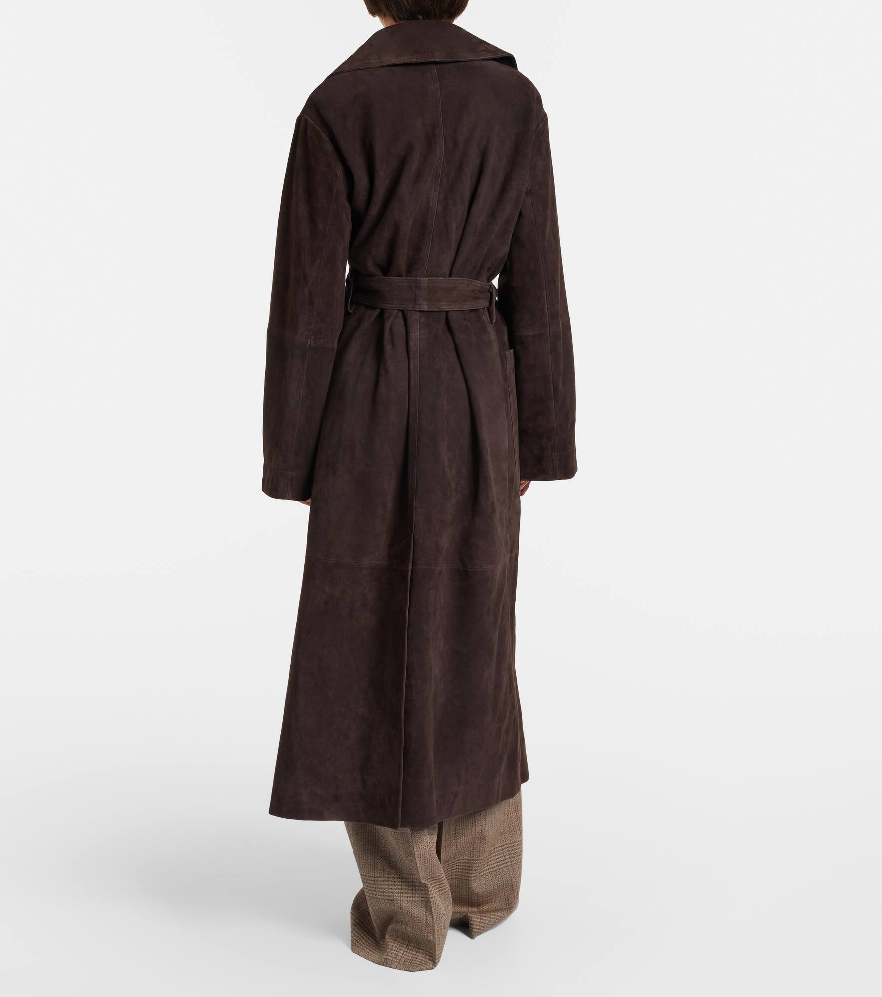 Belted suede wrap coat - 3