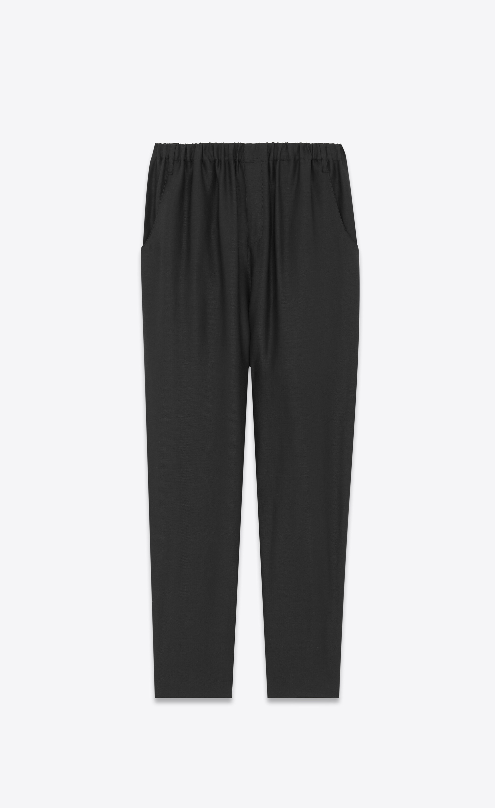 high-waisted pants in viscose and ramie - 1