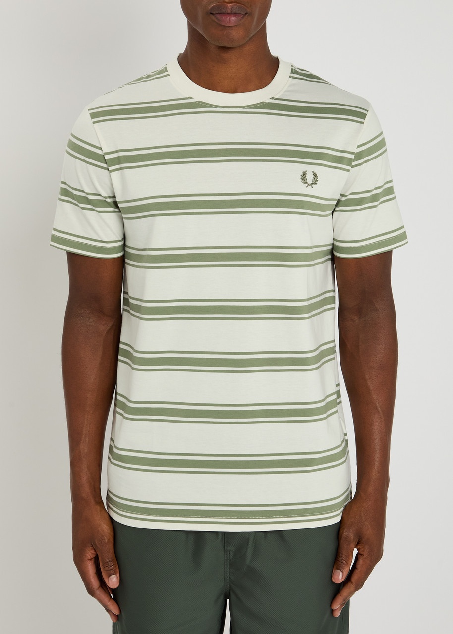 Fred Perry Striped Logo-embroidered Cotton T-shirt - 2