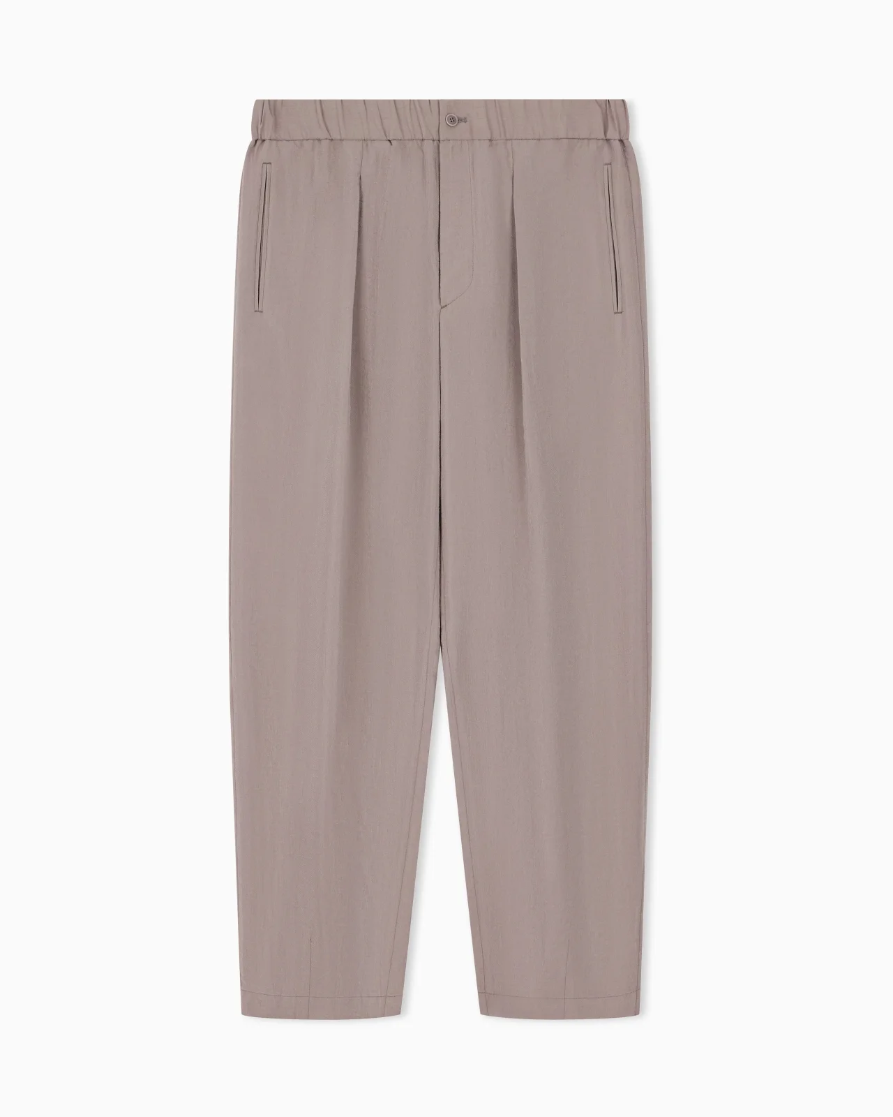 TROUSERS REGULAR FIT IN WASHED SILK BLEND - 1