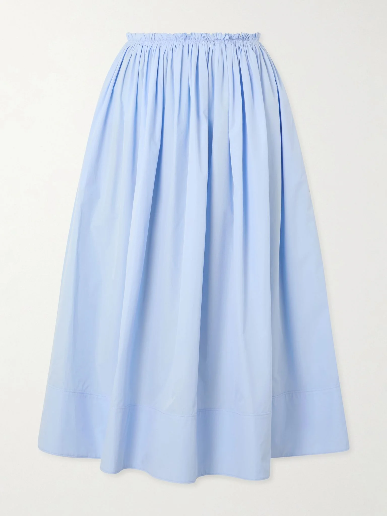 Shiva gathered cotton-poplin maxi skirt Sky blue - 1