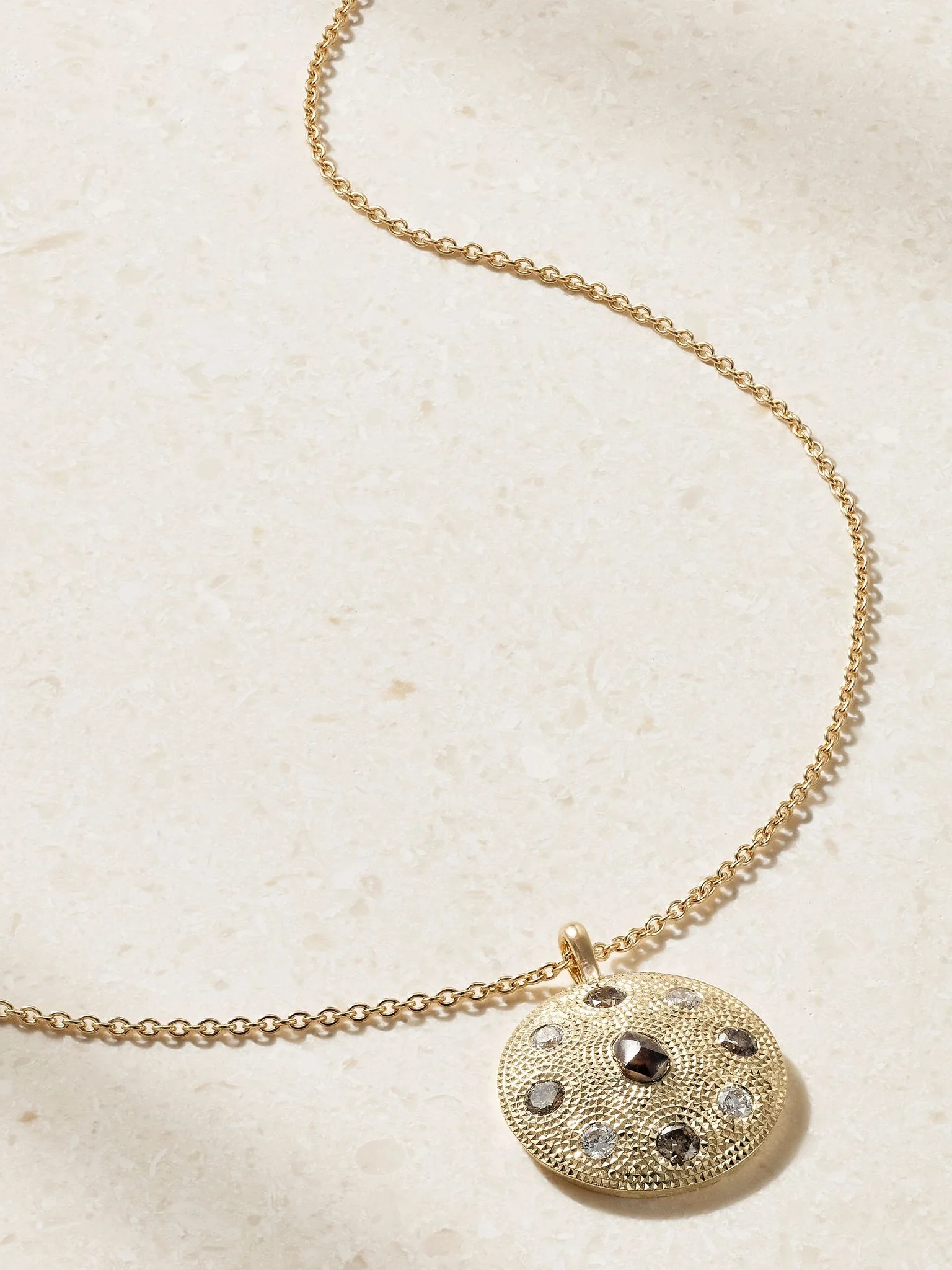 Talisman Medal 18-karat gold diamond necklace Gold - 1