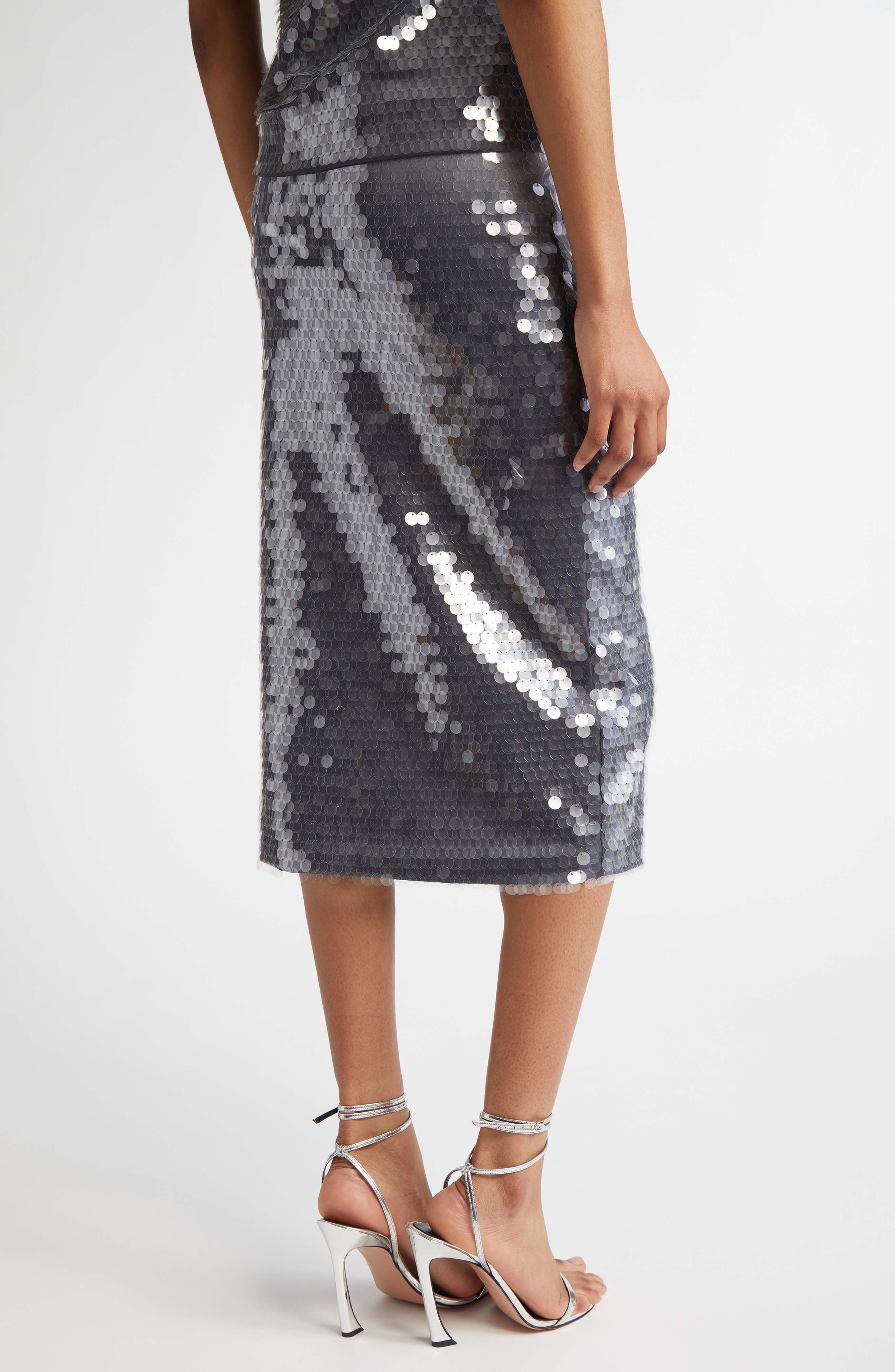 SPORTMAX Gradient Paillette Jersey Pencil Skirt in Shaded Black at Nordstrom - 3
