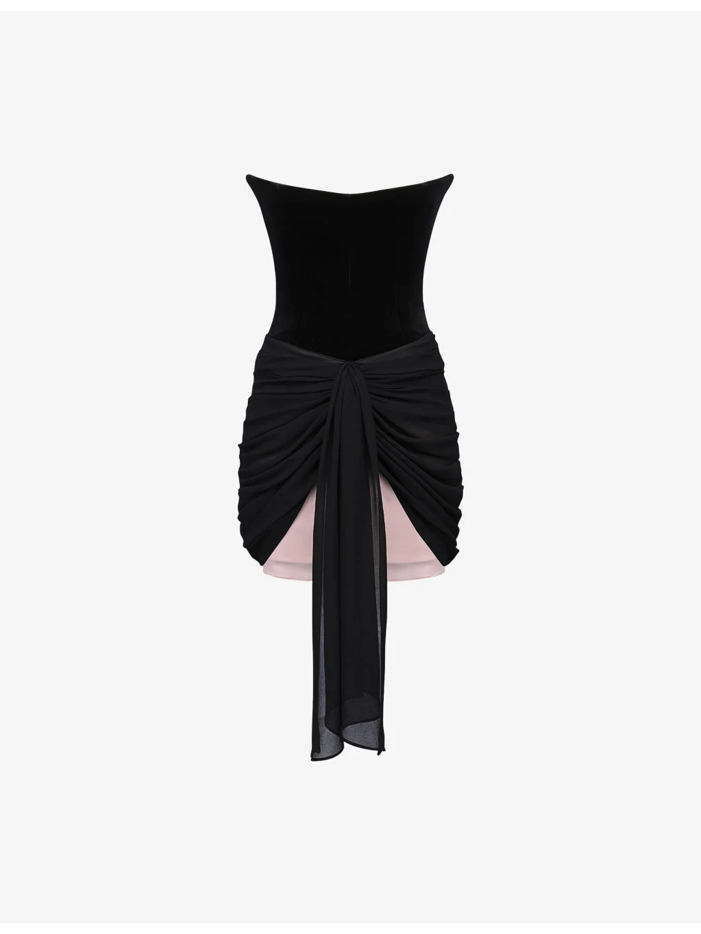 Clara Velvet and Chiffon Mini Dress - 1