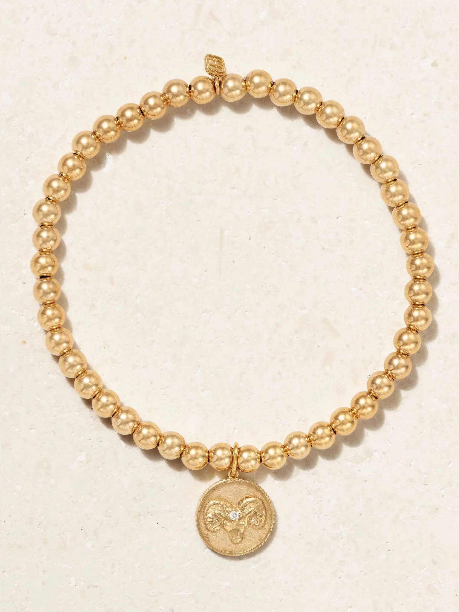Aries 14-karat gold diamond bracelet Gold - 1