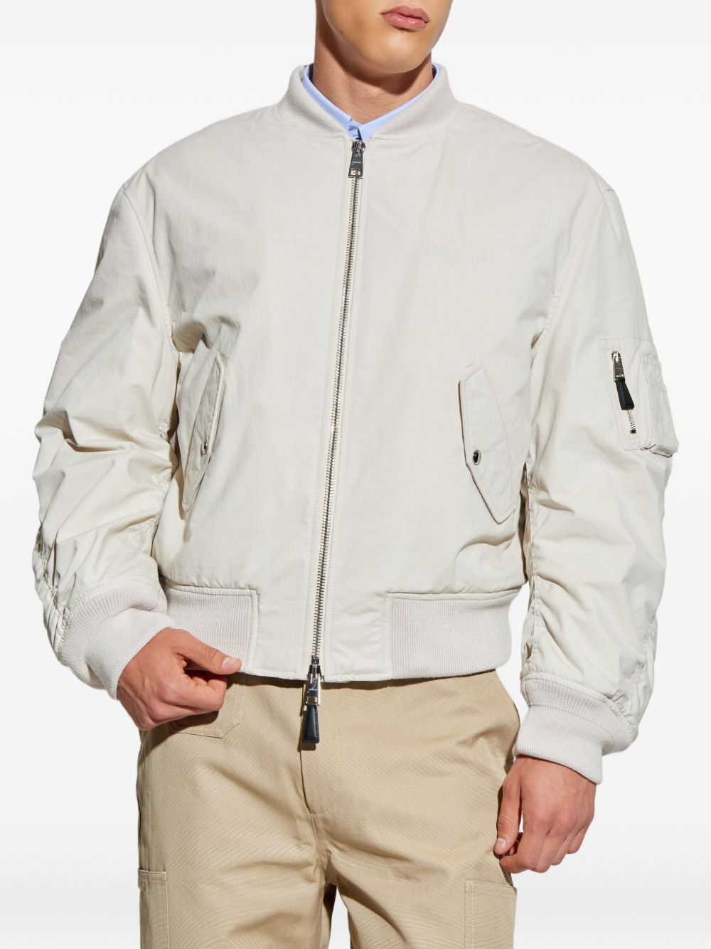 embroidered-logo bomber jacket - 3