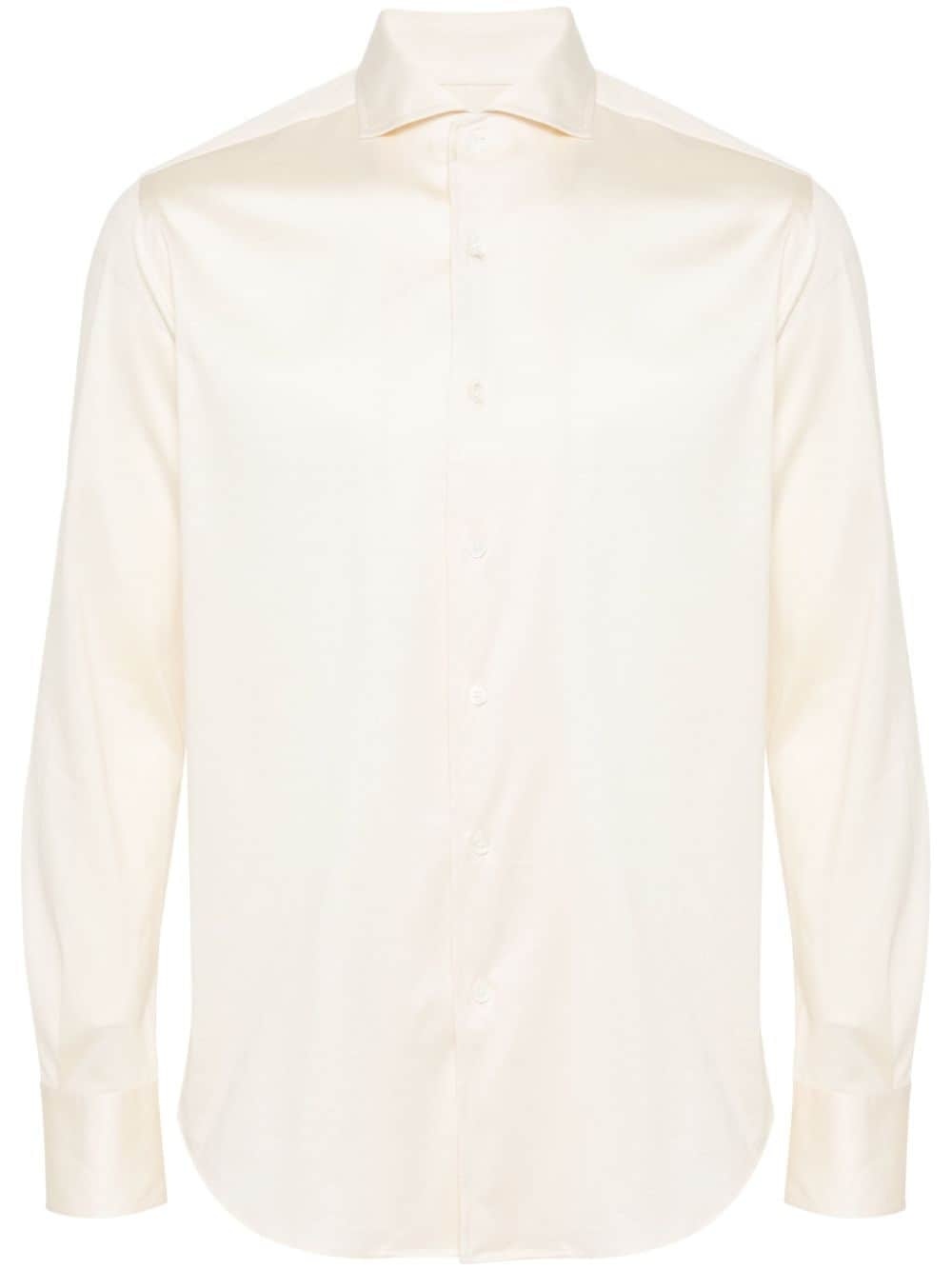 spread-collar cotton shirt - 1