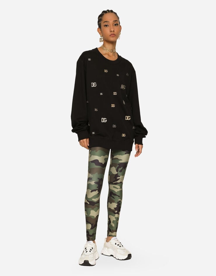 Camouflage-print jersey leggings - 2