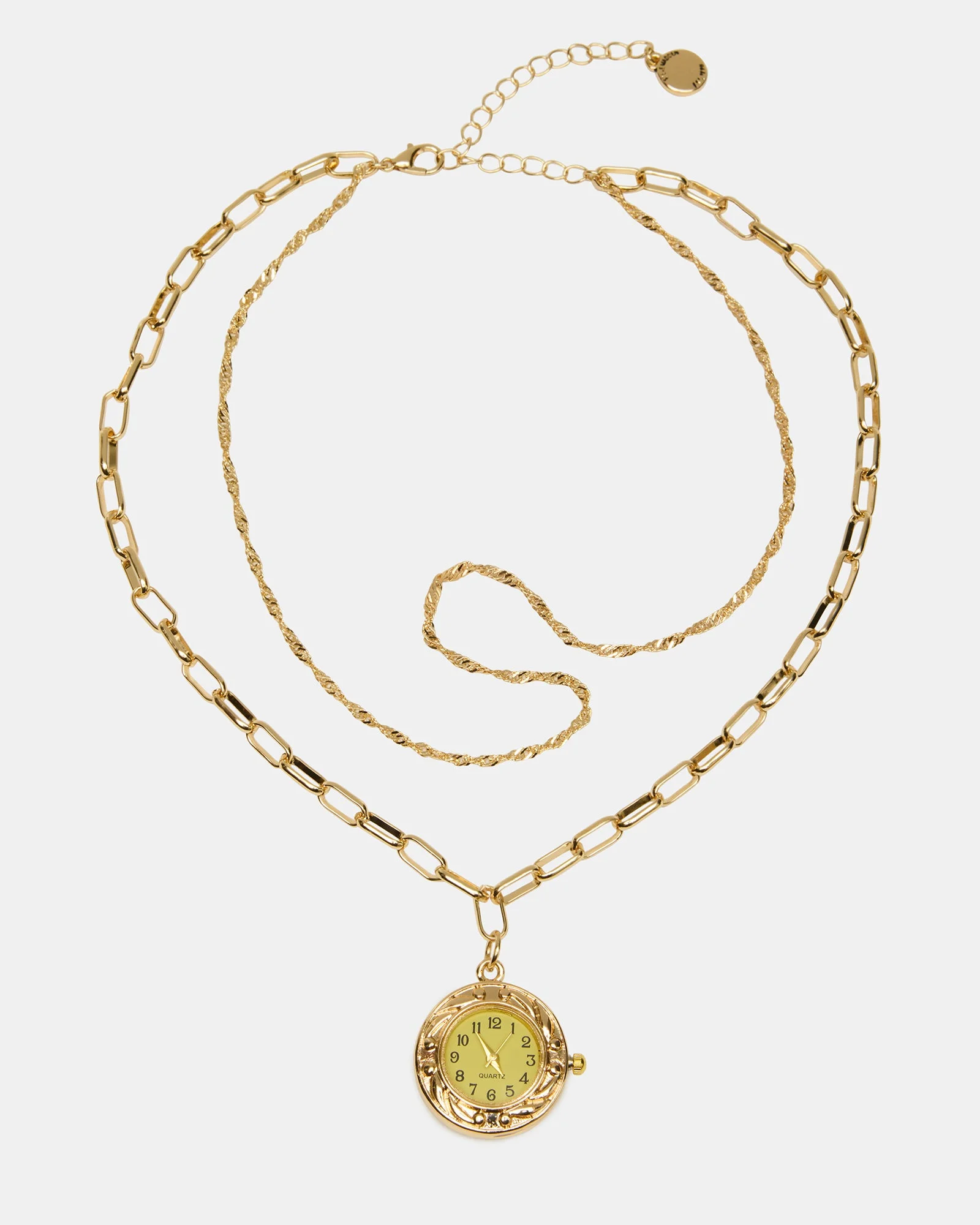 WATCH PENDANT NECKLACE GOLD - 1