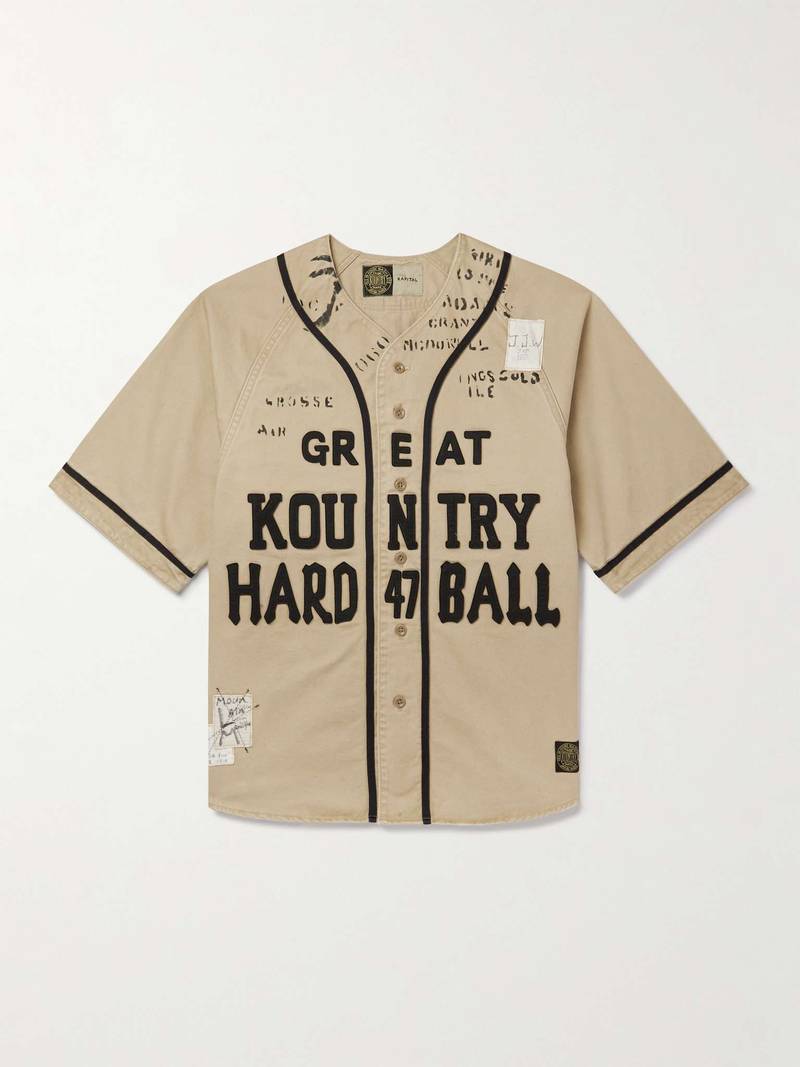 Printed Embroidered Cotton-Jersey Shirt 1