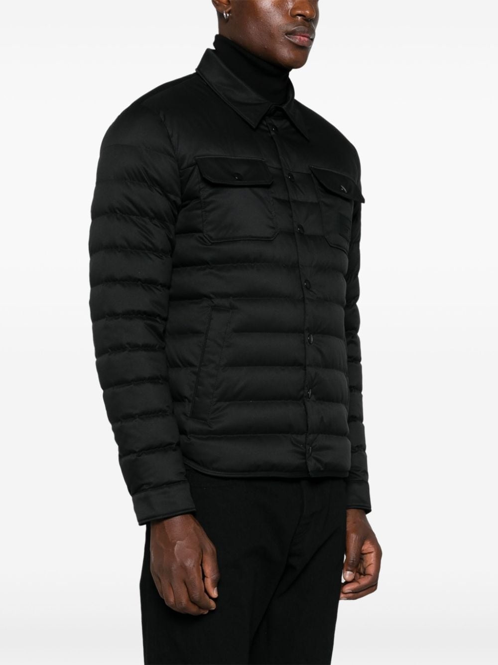logo-patch puffer jacket - 3