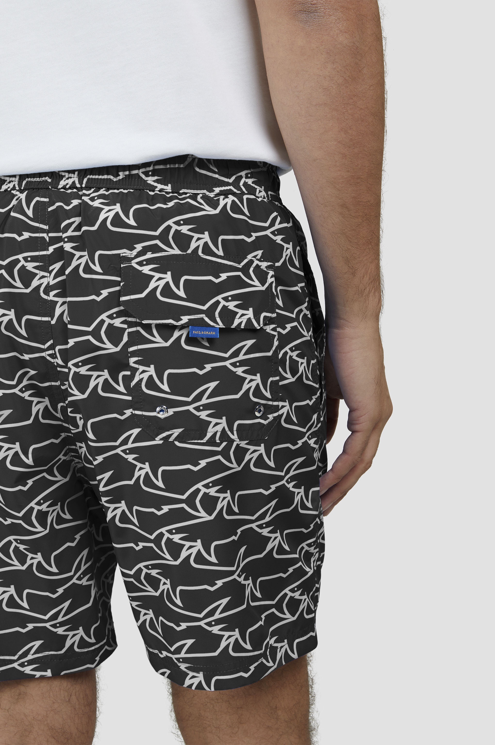 SWIM SHORTS WITH ALL-OVER SHARK PRINT - 4