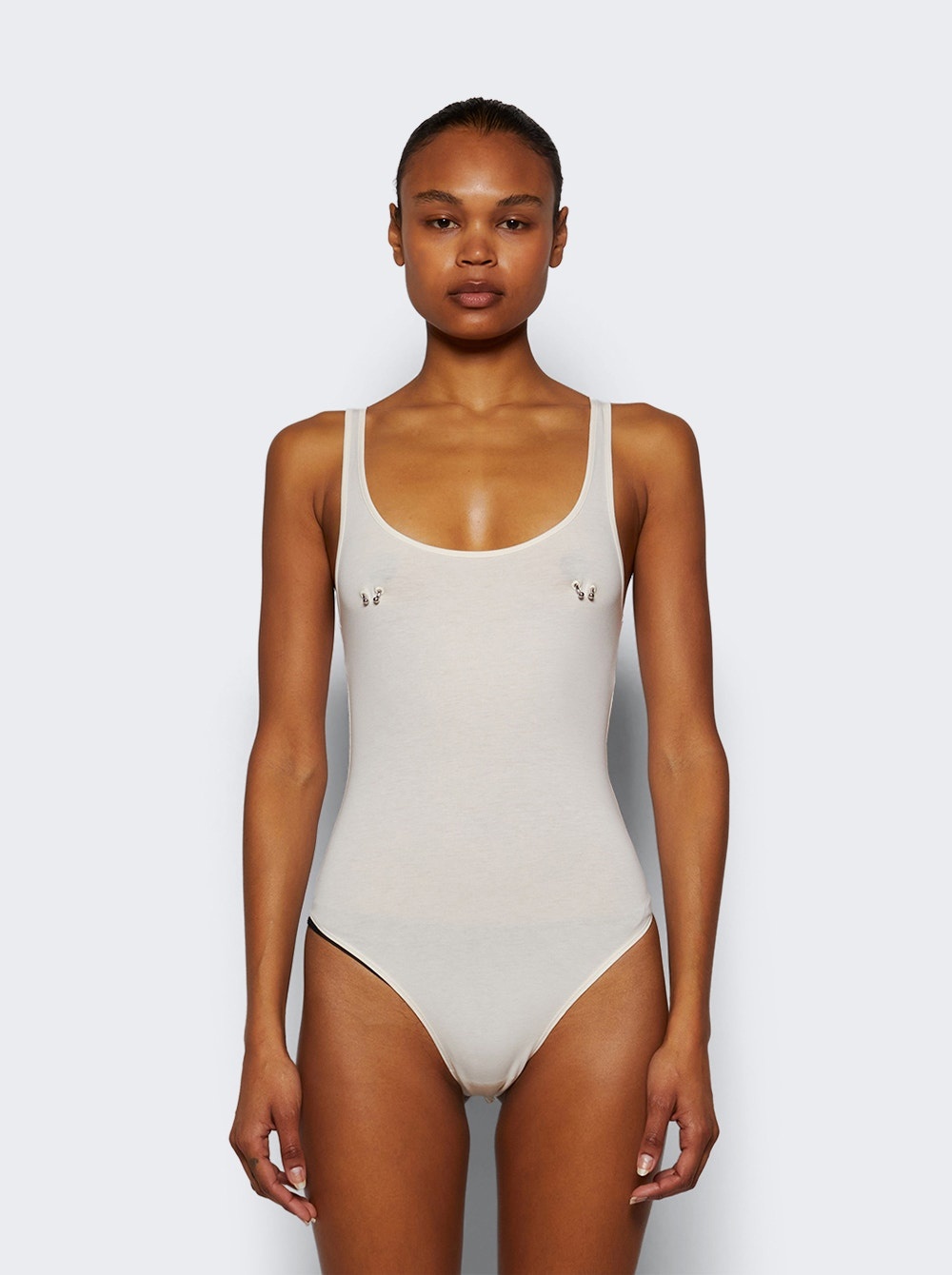 Pierced Bodysuit Snow - 2