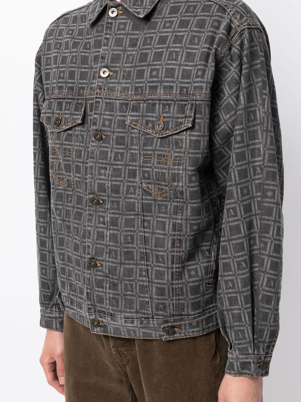 all-over graphic-print denim jacket - 5